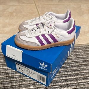 Adidas Kids Samba Sneakers - White and Purple